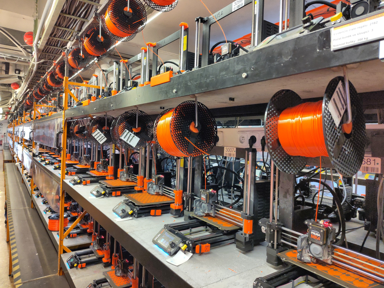 Print farm in the Prusa factory
